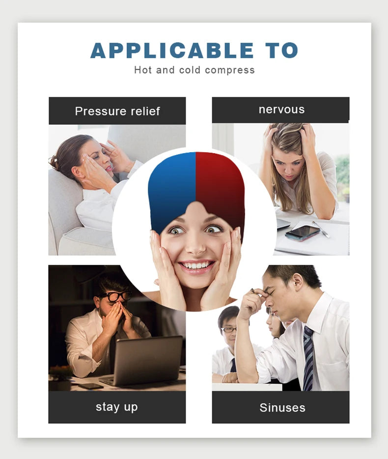Migraine Relief Cap – Hot & Cold Therapy Headache Ice Pack Mask