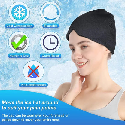 Migraine Relief Cap – Hot & Cold Therapy Headache Ice Pack Mask
